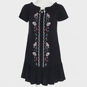 NWT LOVE, FIRE Black Ruffled Top Size Small